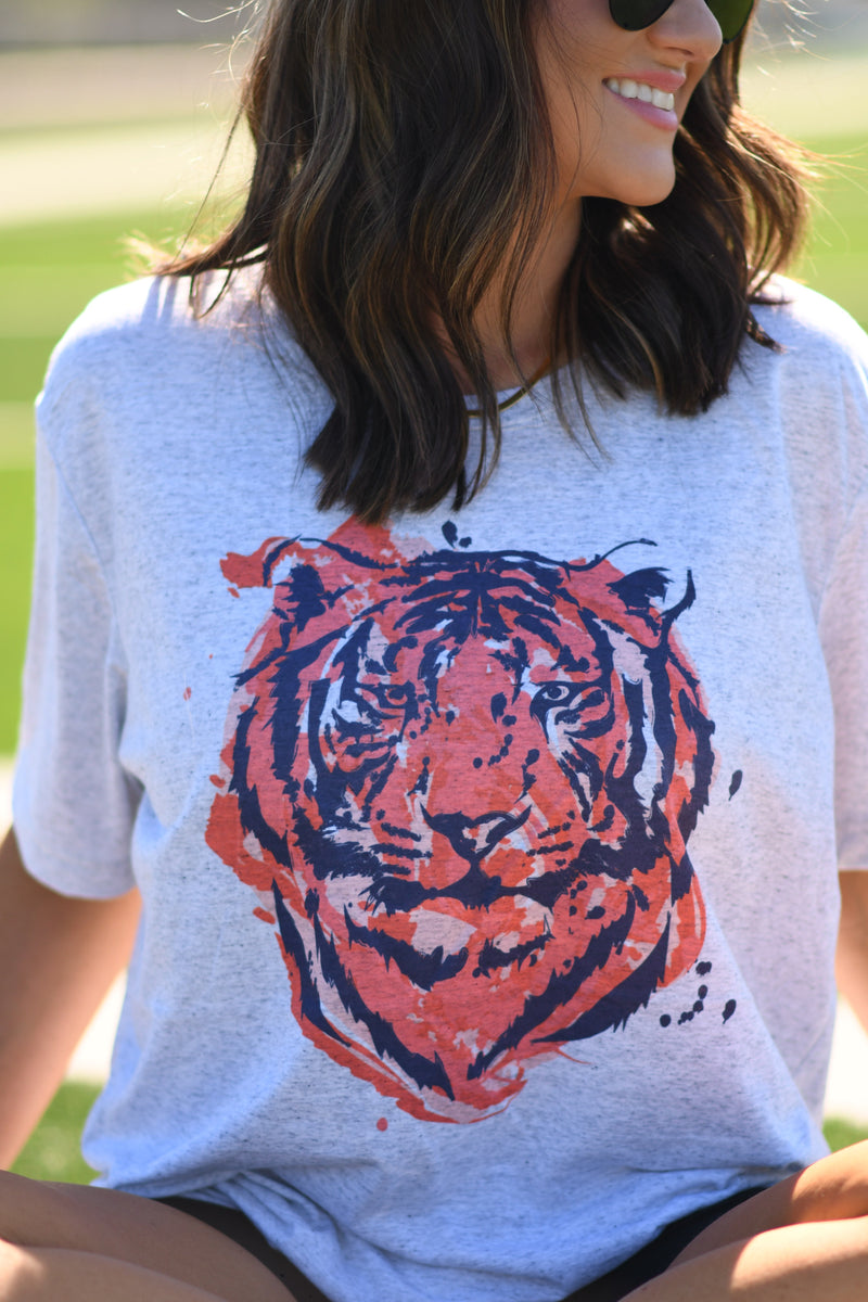 Orange And Navy Tiger Tee